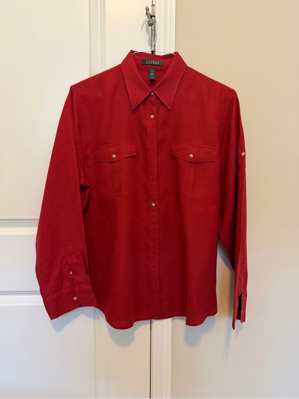 Ralph Lauren Red Long-Sleeve Button-Down Shirt